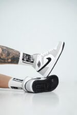 جردن۱ مید اسموک گری(Jordan1 mid smoke Gray) مردانه زنانه - Image 3