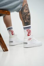 جردن ۱ مید سفید (Jordan1 mid swoosh tour) مردانه - Image 2
