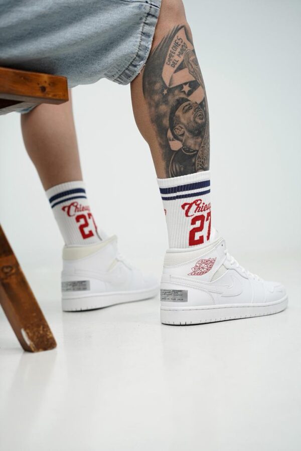 جردن ۱ مید سفید (Jordan1 mid swoosh tour) مردانه - Image 2