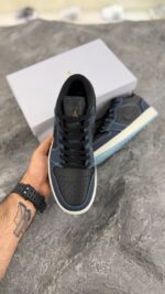 جردن1 لو مشکی سورمه ای (Jordan1 low Black Navy) مردانه زنانه - Image 4