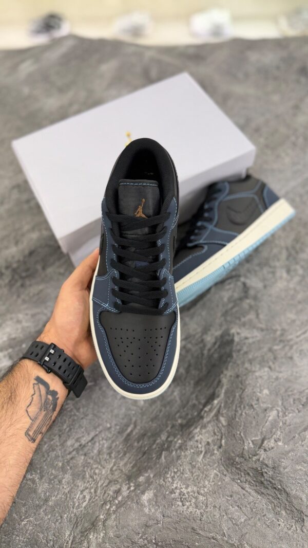 جردن1 لو مشکی سورمه ای (Jordan1 low Black Navy) مردانه زنانه - Image 4