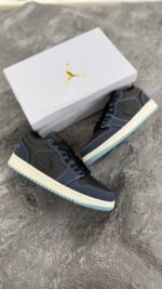 جردن1 لو مشکی سورمه ای (Jordan1 low Black Navy) مردانه زنانه - Image 3