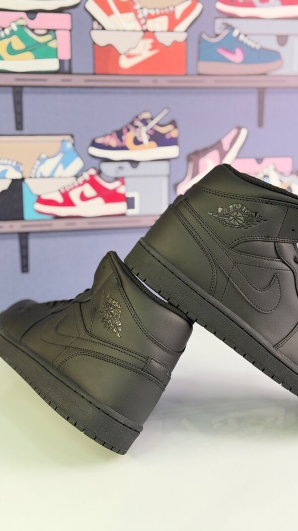 جردن 1 مید تمام مشکی (Jordan1 mid Full Black) مردانه - Image 2