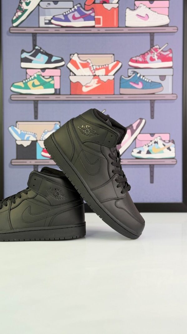 جردن 1 مید تمام مشکی (Jordan1 mid Full Black) مردانه - Image 4