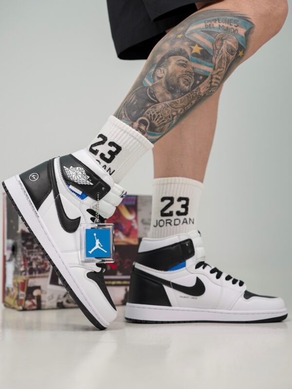 نایک ایر جردن 1 ساق دار طرح فرگمنت مشکی سفید (Nike Air Jordan 1 High OG x Fragment Design Black White) - Image 1