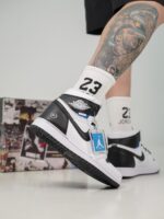 نایک ایر جردن 1 ساق دار طرح فرگمنت مشکی سفید (Nike Air Jordan 1 High OG x Fragment Design Black White) - Image 2