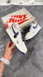 نایک ایرفورس طرح دیور سفید سورمه ای (Nike air Force1 Dior edition White Navy Red) مردانه