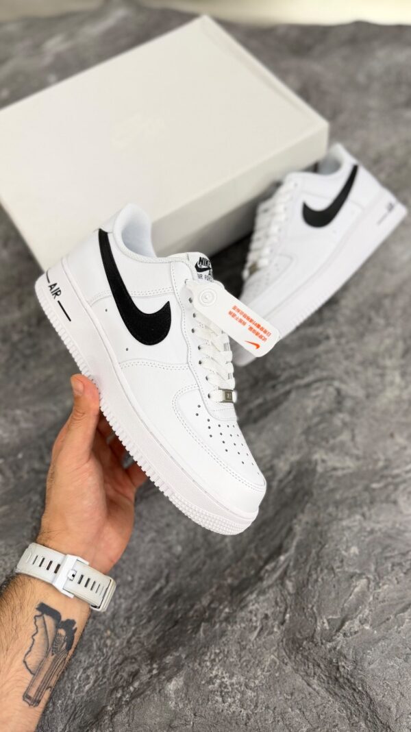 airforce1 white black2 کتونی نایک ایرفورس وان سفید مشکی (Nike airforce1 white black) مردانه - Image 1