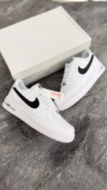 کتونی نایک ایرفورس وان سفید مشکی (Nike airforce1 white black) مردانه - Image 2
