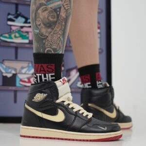 کتونی جردن1 ساقدار مشکی (بایک) (Jordan1 high Bike) مردانه