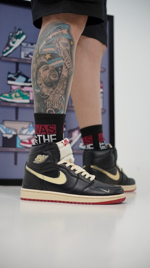 کتونی جردن1 ساقدار مشکی (بایک) (Jordan1 high Bike) مردانه