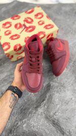 جردن1 لو ولنتاین زرشکی قرمز (jordan1 low valentine`s day Team red) دخترانه - Image 3