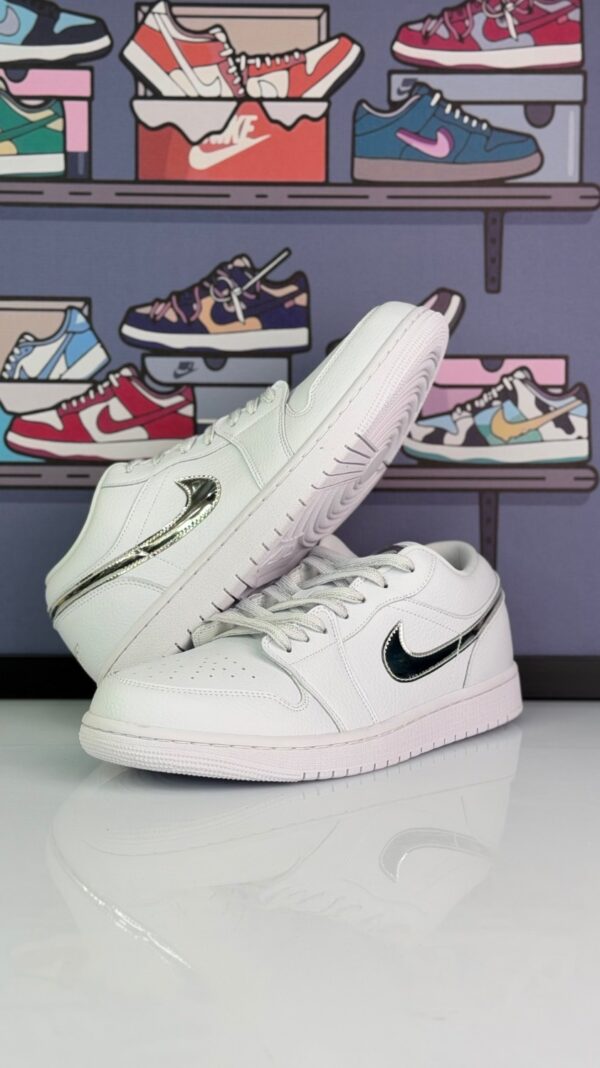 کتونی جردن وان لو سفید (jordan1 low white silver) مردانه - Image 4
