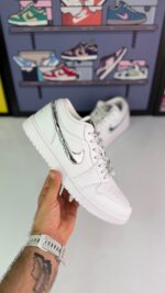 کتونی جردن وان لو سفید (jordan1 low white silver) مردانه - Image 3
