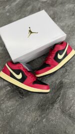کتونی جردن1 لو قرمز مشکی (Jordan1 low Red Black) مردانه - Image 2