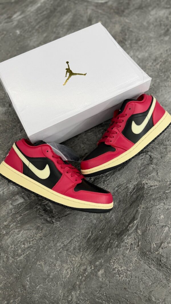 کتونی جردن1 لو قرمز مشکی (Jordan1 low Red Black) مردانه - Image 2