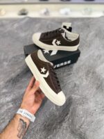کانورس استار پلیر ۷۶ مدل ساق کوتاه - رنگ قهوه‌ای شکلاتی (Converse Star Player 76 Low Top - Dark Chocolate Brown / Egret)