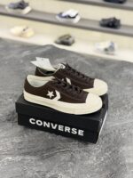 کانورس استار پلیر ۷۶ مدل ساق کوتاه - رنگ قهوه‌ای شکلاتی (Converse Star Player 76 Low Top - Dark Chocolate Brown / Egret) - Image 2