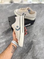 کانورس استار پلیر ۷۶ مدل ساق کوتاه - رنگ کرم طوسی(Converse Star Player 76 Low Top Suede Cream/Gray) - Image 3