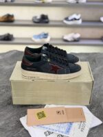 کتونی گلدن گوس استاردان لیمیتد ادیشن سرمه‌ای با ستاره عنابی (Golden Goose Stardan Limited Edition Navy Blue Leather Sneakers with Burgundy Star) - Image 4