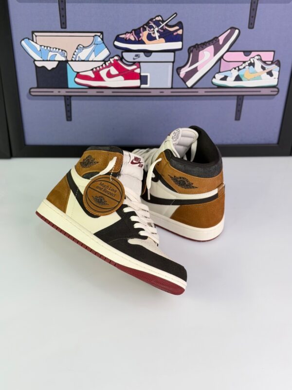 نایک ایرجردن 1 ساقدار سفید قهوه ای مدل Nike Air Jordan 1 High OG love Letter (Love Letter ) - Image 4