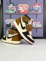 نایک ایرجردن 1 ساقدار سفید قهوه ای مدل Nike Air Jordan 1 High OG love Letter (Love Letter )
