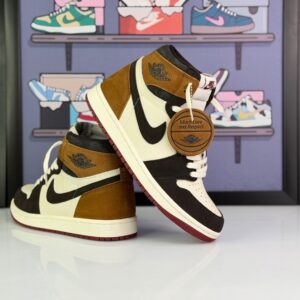 نایک ایرجردن 1 ساقدار سفید قهوه ای مدل Nike Air Jordan 1 High OG love Letter (Love Letter )