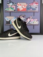 نایک جردن ۱ لو مشکی طرح جین (Nike Air Jordan 1 Low Black/white Denim)