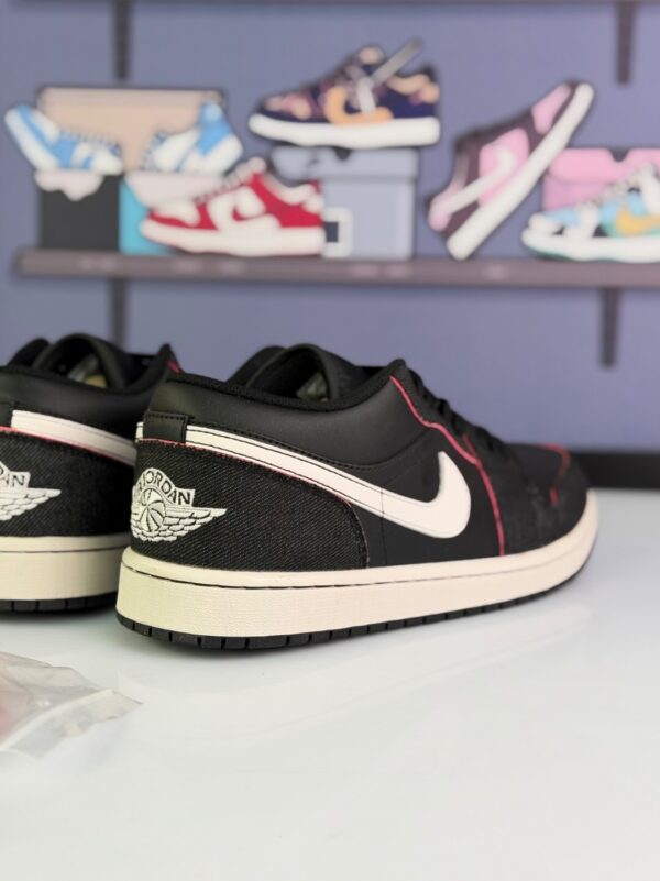 نایک جردن ۱ لو مشکی طرح جین (Nike Air Jordan 1 Low Black/white Denim) - Image 2