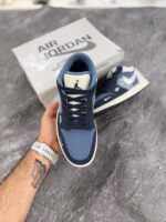 نایک ایرجردن1 لو سورمه ای دیور کاستوم ( Nike Air Jordan1 Low Navy Blue/Christian Dior Custom Style) - Image 3