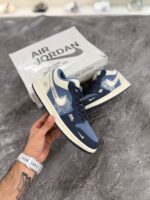 نایک ایرجردن1 لو سورمه ای دیور کاستوم ( Nike Air Jordan1 Low Navy Blue/Christian Dior Custom Style)