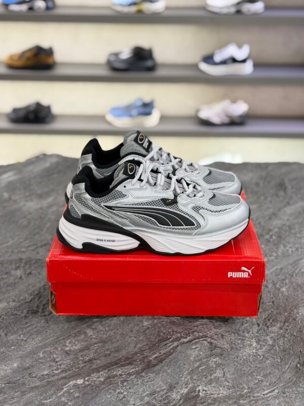 کتونی ورزشی پوما مدل Fade Nitro - ترکیب نقره‌ای متالیک و مشکی (Puma Fade Nitro Metallic Silver Black Sneakers) - Image 2