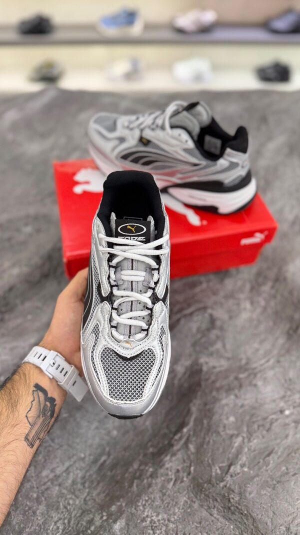 کتونی ورزشی پوما مدل Fade Nitro - ترکیب نقره‌ای متالیک و مشکی (Puma Fade Nitro Metallic Silver Black Sneakers) - Image 5