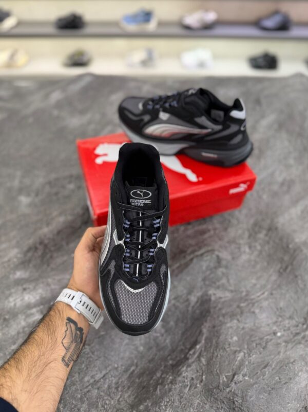 کتونی ورزشی پوما مدل Fade Nitro - تمام مشکی با خطوط نقره‌ای (Puma Fade Nitro Triple Black Metallic Silver) - Image 4