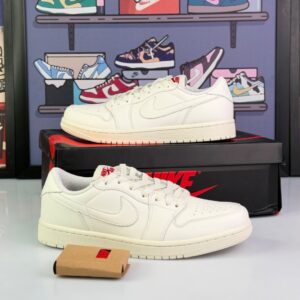 کتونی ایرجردن 1 لو (ساق کوتاه) سفید (Air Jordan 1 Low Full White)