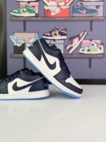 کتونی ایرجردن 1 لو (ساق کوتاه) سورمه ای سفید (Air Jordan 1 Low White/Navy) - Image 3