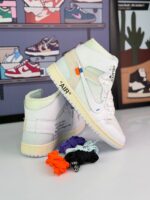 کتونی ایرجردن 1 ساقدار آف وایت سفید (Air Jordan1 High Off-White White Color) - Image 2