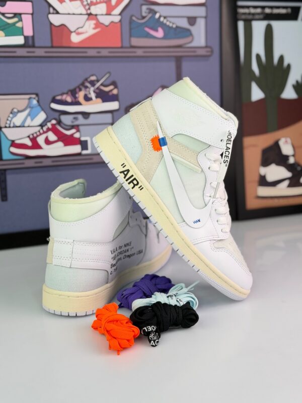 کتونی ایرجردن 1 ساقدار آف وایت سفید (Air Jordan1 High Off-White White Color) - Image 2