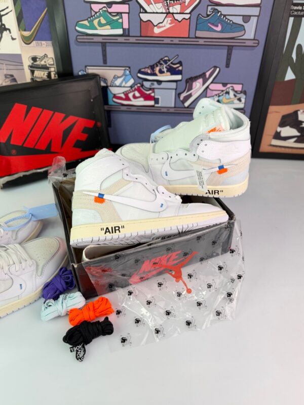 کتونی ایرجردن 1 ساقدار آف وایت سفید (Air Jordan1 High Off-White White Color) - Image 5