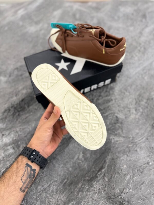 کتونی کانورس آل استار چرم لولایت (ساق کوتاه) - قهوه‌ای (Converse Chuck Taylor All Star Leather Low Top - Brown) - Image 2