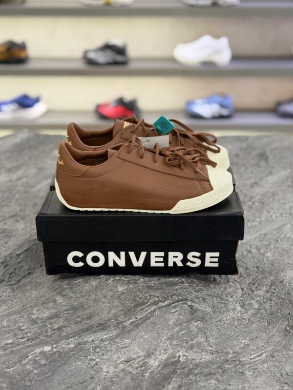 کتونی کانورس آل استار چرم لولایت (ساق کوتاه) - قهوه‌ای (Converse Chuck Taylor All Star Leather Low Top - Brown) - Image 3