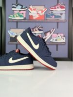 کتونی نایک ایرجردن 1 لو (ساق کوتاه) سورمه ای سفید قرمز (Nike Air Jordan1 Low Navy/white/Red) - Image 3