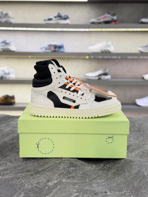 کتونی آف وایت ۳.۰ آف کورت ساق دار سفید مشکی (OFF-white 3.0 court leather high sneakers White/Black) - Image 2