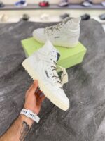 کتونی آف وایت ۳.۰ آف کورت ساق دار سفید (OFF-white 3.0 court leather high sneakers White)