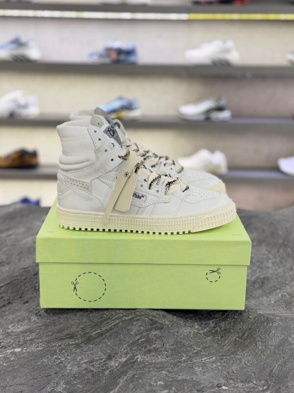 کتونی آف وایت ۳.۰ آف کورت ساق دار سفید (OFF-white 3.0 court leather high sneakers White) - Image 2
